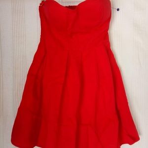 Red strapless Dress